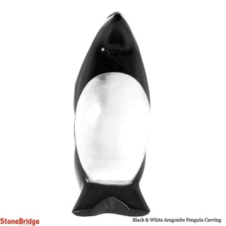 Black & White Aragonite Penguin Carving - 2 3/4" Tall    from The Rock Space