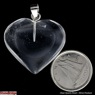 Clear Quartz Heart - Silver Pendant from The Rock Space