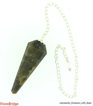 Labradorite Multifaceted Pendulum with Bead - 1" to 1 3/4"    from The Rock Space