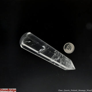 Clear Quartz A Pointed Massage Wand - Large #2 - 3 1/2" to 4 1/2"    from The Rock Space