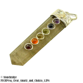 Smoky Quartz Point with Chakra Stones Pendant    from The Rock Space