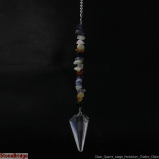 Clear Quartz W/ Chakra Chips Pendulum    from The Rock Space