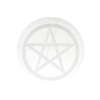 Selenite Thick Charging Plate - Pentagram    from Stonebridge Imports