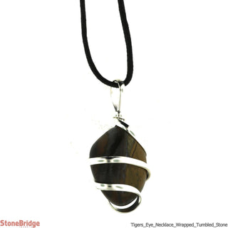 Tiger Eye Tumbled Wrapped Necklaces    from The Rock Space