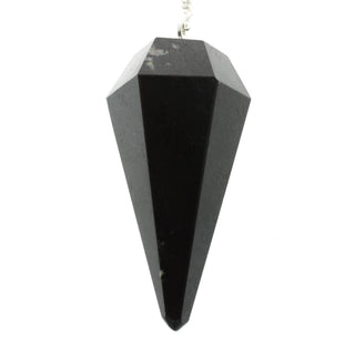 Black Tourmaline Pendulum 6 Facets & Bead from The Rock Space