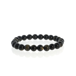 Obsidian Bead Bracelet 8mm Gold Sheen from The Rock Space