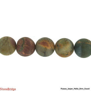 Picasso Jasper Matte - Round Strand 15" - 8mm    from The Rock Space