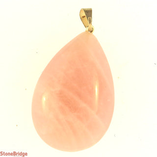 Rose Quartz Drop Pendant - 34mm x 25mm    from The Rock Space