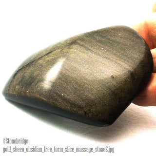 Gold Sheen Obsidian Slice Small - 2" to 2 1/2"    from The Rock Space