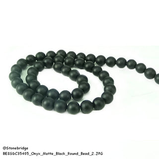 Onyx Matte - Round Strand 15" - 4mm from The Rock Space