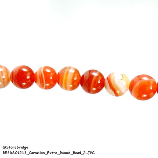 Carnelian E - Round Strand 15" - 6mm    from The Rock Space