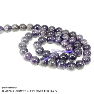 Amethyst A Dark Round Strand 15" 8mm from The Rock Space