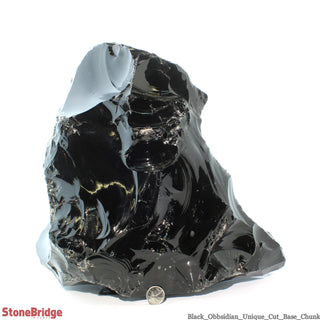 Obsidian Black Boulder Cut-Base U#46 - 14 3/4"    from The Rock Space