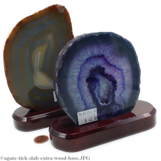 Thick Agate Slice on Wood Base #1 - 5 1/2" to 8" tall    from The Rock Space