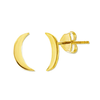 10K Gold Earring Studs - Crescent Moon    from The Rock Space