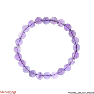 Amethyst Light Purple Round Bracelet - 8mm    from The Rock Space