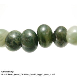 Green Rutilated Quartz - Nugget Strand 15" Long    from The Rock Space