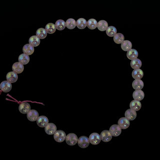 Rose Quartz Electroplated - Round Strand 7" - 6mm    from The Rock Space