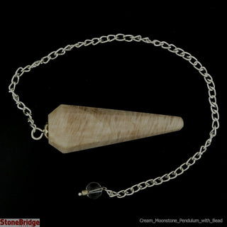 Moonstone Cream Multifaceted Pendulum with Bead    from The Rock Space