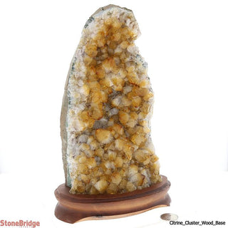 Citrine Cluster On Wood Base Unique #18    from The Rock Space