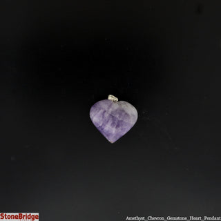 Amethyst Chevron Gemmy Heart Pendant 28mm X 27mm    from The Rock Space