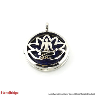 Lotus Flower Meditator - Lapis Lazuli  - Rounded Frame Pendant    from The Rock Space