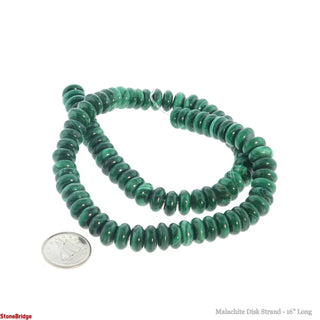 Malachite Disk Strand - 16" Long    from The Rock Space