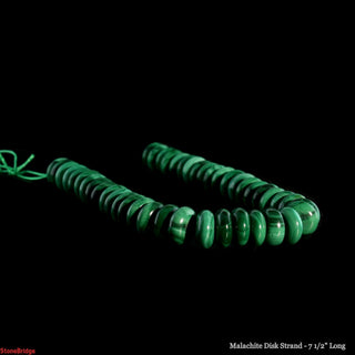 Malachite Disk Strand - 7 1/2" Long    from The Rock Space