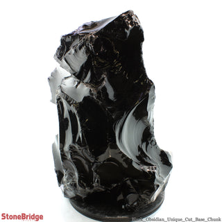 Obsidian Black Boulder Cut-Base U#77 - 22"    from The Rock Space