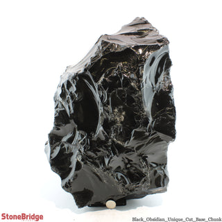 Obsidian Black Boulder Cut-Base U#82 - 15"    from Stonebridge Imports