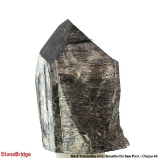 Black Tourmaline & Hematite Cut Base, Polished Point U#6    from The Rock Space