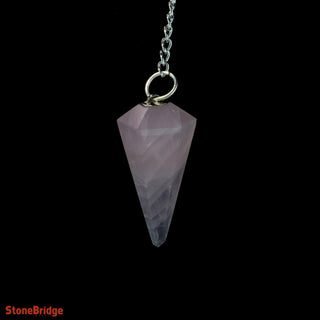 Rose Quartz Pendulum 6 Facets & Ring from The Rock Space