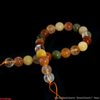 Mix Rutilated Quartz - Round Strand 7" - 8mm    from The Rock Space