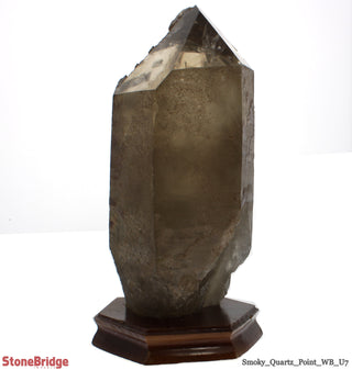 Smoky Quartz Point On Wood Base U#07 - 12 3/4"    from The Rock Space