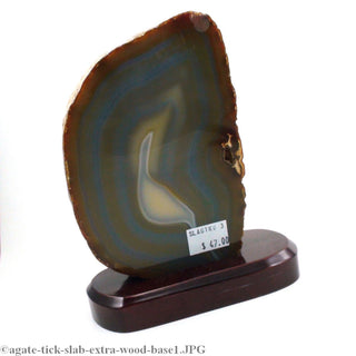 Thick Agate Slice on Wood Base #1 - 5 1/2" to 8" tall    from The Rock Space