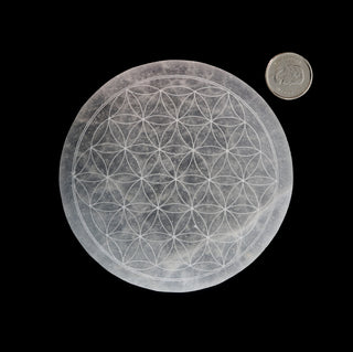 Selenite Thick Charging Plate - Flower    from The Rock Space