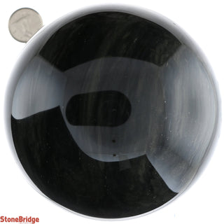 Obsidian Rainbow Sheen Sphere - Large #2 - 3 1/4"    from The Rock Space