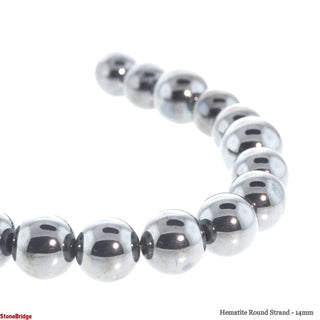 Hematite - Round Strand 14mm    from Stonebridge Imports