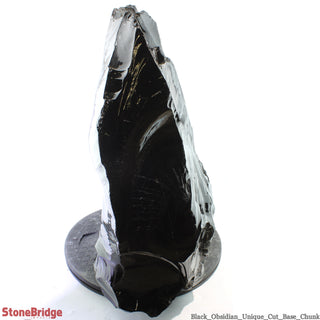 Obsidian Black Boulder Cut-Base U#76 - 17 3/4"    from The Rock Space