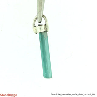 Green/Blue Tourmaline Needle Sterling Silver Pendant - Medium    from The Rock Space