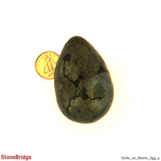 Pyrite On Matrix Egg #4 - 2 1/4" to 2 1/2"    from Stonebridge Imports