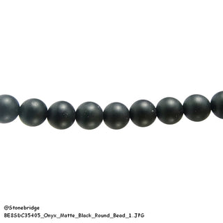 Onyx Matte - Round Strand 15" - 4mm from The Rock Space