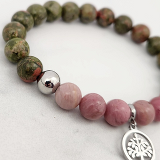 Rhodonite & Unakite Bracelet  - 8mm    from The Rock Space