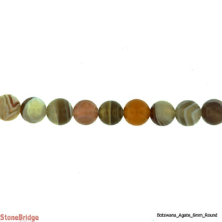 Botswana Agate - Round Strand 7" - 6mm    from The Rock Space