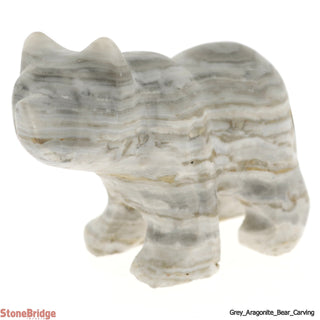 Grey Aragonite Bear Carving - 2" to 2 1/2"    from The Rock Space