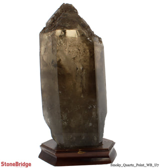 Smoky Quartz Point On Wood Base U#07 - 12 3/4"    from The Rock Space