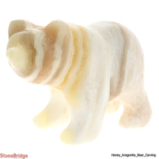 Honey Aragonite Bear Carving # 2 - 2 3/4" to 3 1/4"    from The Rock Space