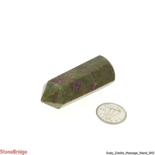 Ruby in Fuchsite Pointed Massage Wand - Small #1 - 1 1/2'' to 2 1/2"    from Stonebridge Imports