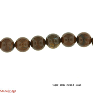 Tiger Iron - Round Strand 15" - 8mm    from Stonebridge Imports