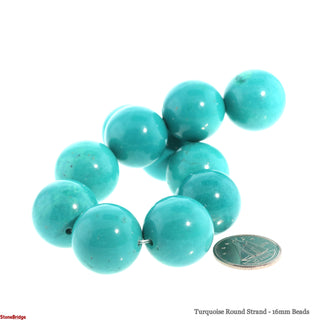 Turquoise Round Strand - 16mm Beads    from The Rock Space